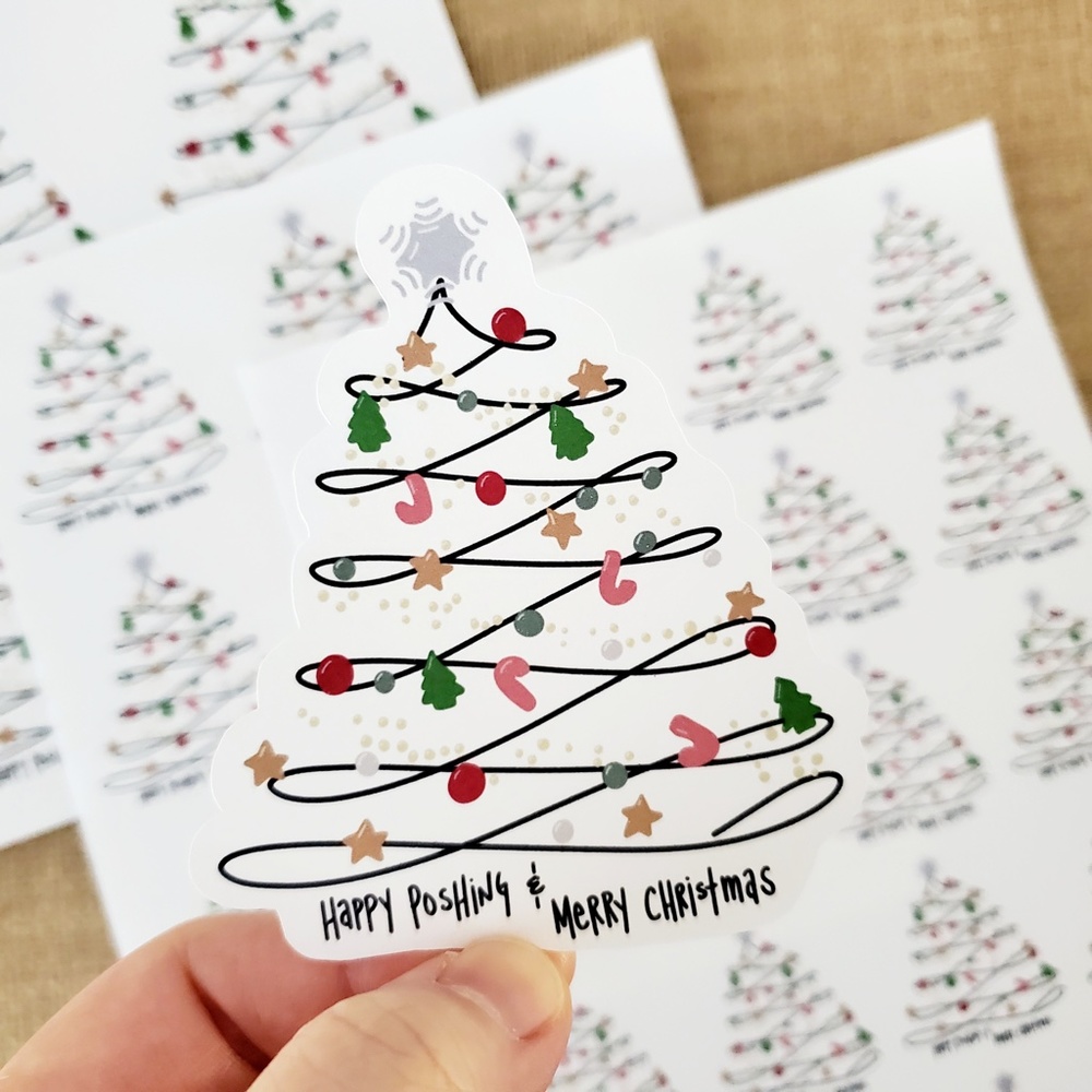 LB049 STICKERS Merry Poshmas Custom Poshmark Holiday Stickers Perosnalizable - Picture 6 of 8